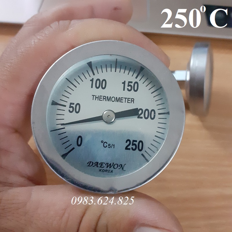 đồng hồ đo nhiệt độ lò quay 250 độ mặt 50mm