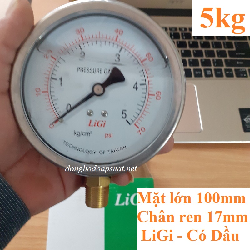 đồng hồ đo áp suất mặt 100mm