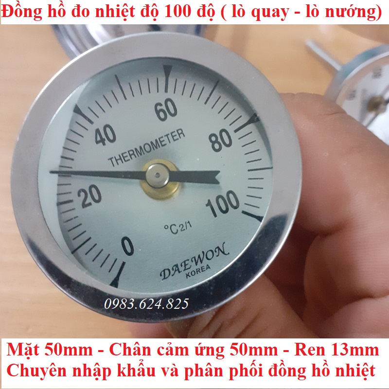 đồng hồ đo nhiệt độ lò quay 100 độ